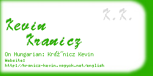 kevin kranicz business card